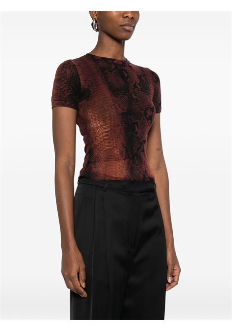 python tee woman black and brown JEAN PAUL GAULTIER | 26/01-W-TO411-M012P6000